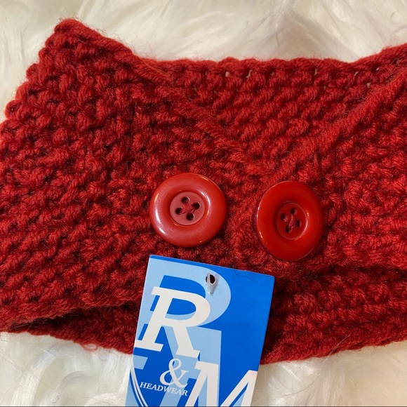 🌸 Knitted Headband Ear Warmer with Flower - Picture 5 of 7